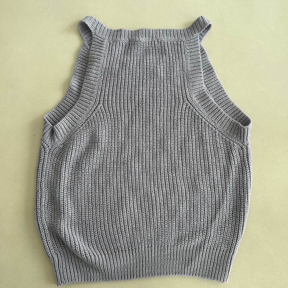 Urban Heritage Sleeveless Knit Top, Gray Blue, Size S - Picture 2 of 3
